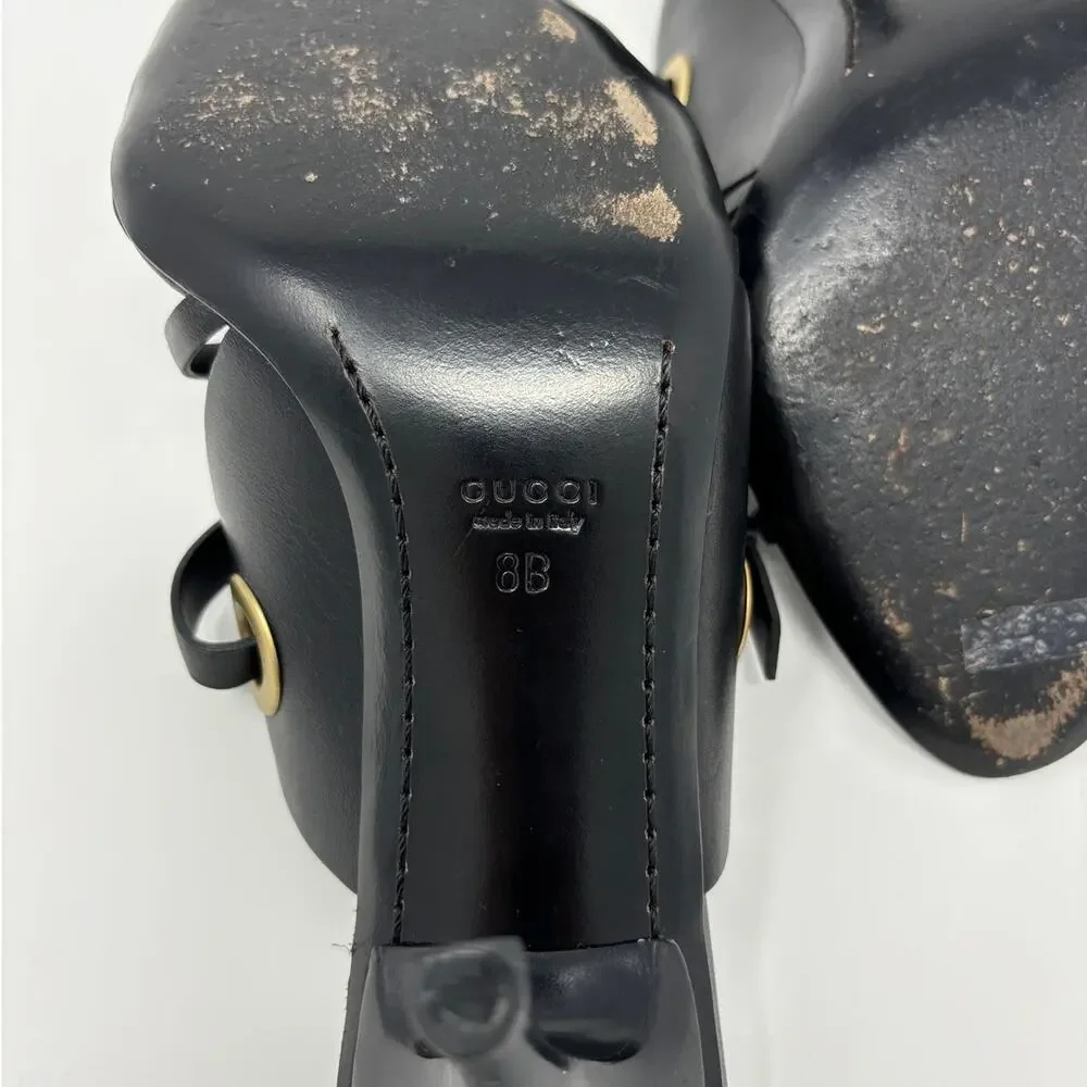Gucci Women's Black Studded Strappy Heels Size 8 - Picture 16 of 16